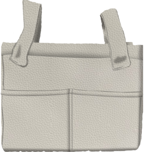 Bolso-panera grande para carrito de bebé piel beige