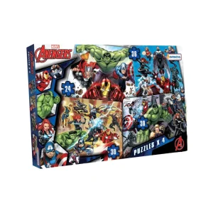 4 Puzzles Rompecabezas Marvel Avengers 30-36 Piezas Vengadores Tapimovil