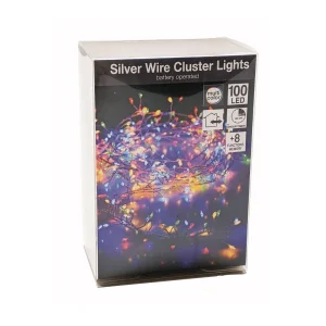 100 Luces LED Multicolor en Racimos con Cable Metálico Alparamis