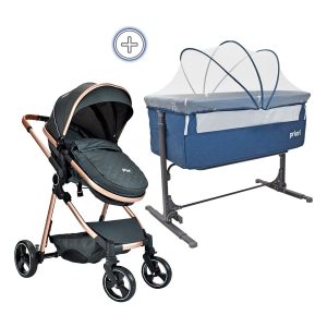 Combo Coche Moises Mike +Cuna Colecho Golf Priori Azul