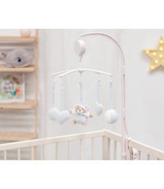 PE10349 CARRUSEL PARA CUNA DE PELUCHE AZUL