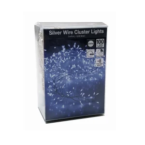 100 Luces LED Frías en Racimos con Cable Metálico Alparamis